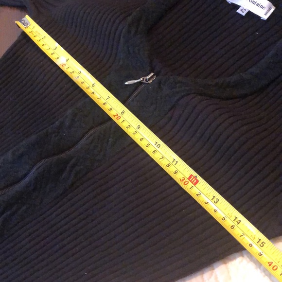 ✔️Anne Fontaine Veronica ribbed zip up cut-in chenille trimmed cardigan - Picture 13 of 15